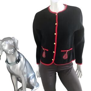 Vintage Pendleton Tassel Merino Wool Button Down Holiday Sweater Women's Size S